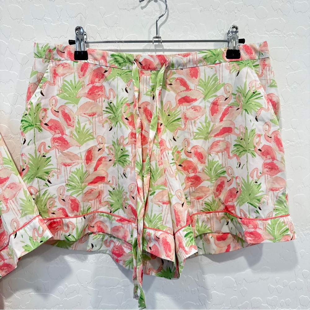 Cynthia Rowley Flamingo Tropical Pajama Set Womens Large Vacation Loungewear - Picture 4 of 6
